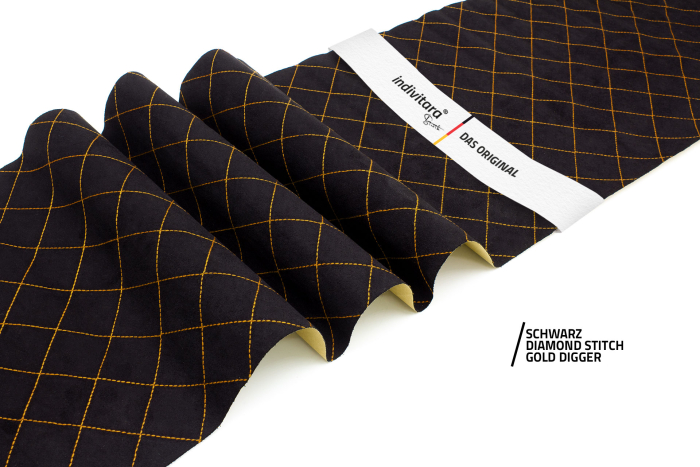 indivitara® Premium Stitch - selbstklebender Mikrofaserstoff Premium mit echten Nähten - Meterware - verschiedene Farben